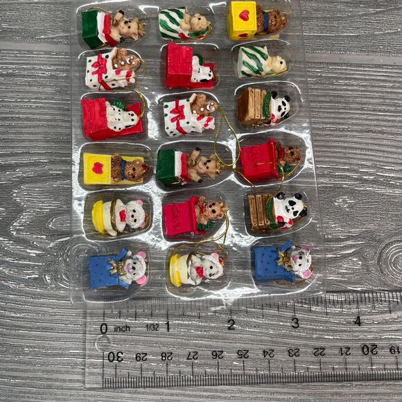 Vintage Giftco Jack In The Box Miniature Mini Christmas Ornaments Set Of 18 NEW - Picture 12 of 12